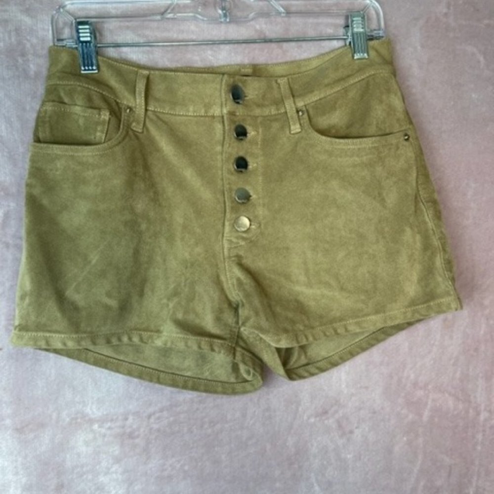 Womens Light Tan Suede High Waist Express Shorts Size 8